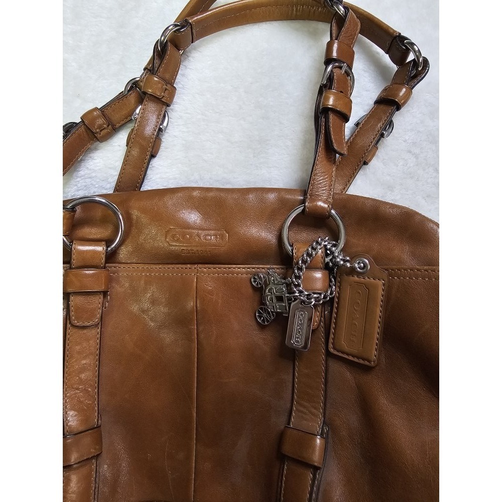 Coach Bonnie 12695 Satchel British Tan Leather Shoulder Bag Y2K - Picture 2 of 11